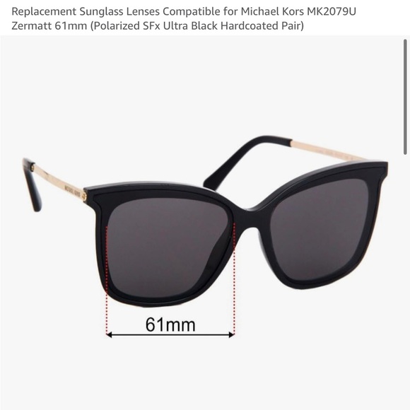 Black Michael Kors Sunglasses MK2079U Zermatt with Case - Picture 6 of 6